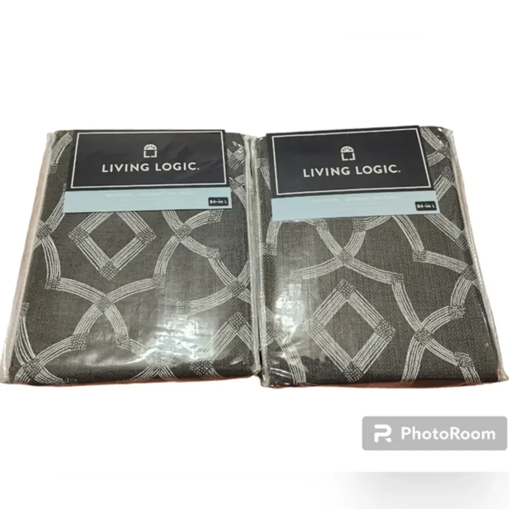 Living logic set of‎ charcoal Branford curtains